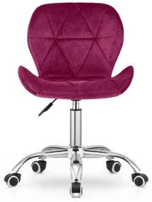 Zestaw do biura – składany stół ZARIMO 80×40 cm czarny + krzesło biurowe AVOLA VELVET burgundowe