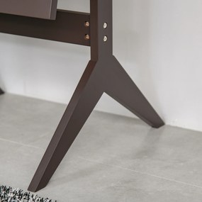 Homcom® lustro stojące duże do makijażu podwyższone nóżki łatwe czyszczenie mdf kawowy 47 x 46 x 148 cm