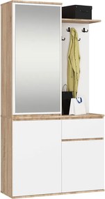 Nowoczesna garderoba dąb sonoma + biały B7-H31