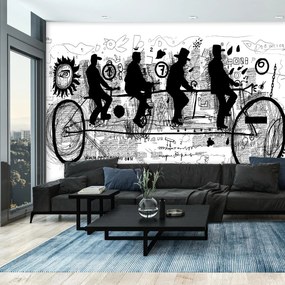 Fototapeta - Sztuka uliczna - przejeżdżający obok (196x136 cm)