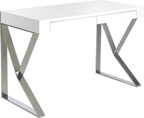 Biurko z białego drewna i chromowanej stali 3014 ANGEL CERDA