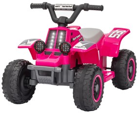 AIYAPLAY Elektryczny Quad dla Dzieci, zasilany na baterię, jazda do przodu i do tyłu, światła LED, 18-36 miesięcy, Różowy