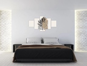 Obraz - Abstrakcja z tropikalnymi liśćmi N⁰1 (125x70 cm)