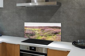 Szkło do Kuchni na Ścianę Morze Fioletowych Wrzosów