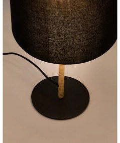 Czarna lampa stołowa z tekstylnym kloszem (wysokość 45 cm) Pina – Kave Home