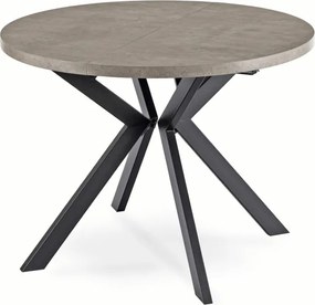 Stół Okrągły Rozkładany LUKAS 100-250 cm Beton Nowoczesny Loft