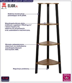 Industrialny Narożny Regał Na Książki K2-S91