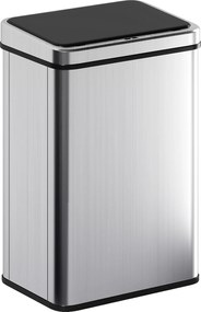 HOMCOM Kosz na śmieci z czujnikiem 40L Stal nierdzewna Automatyczny kosz na śmieci z miękkim zamykaniem 35,5 x 26 x 55 cm Srebrny | Aosom PL