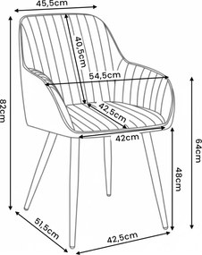 Zestaw 2 zielonych krzeseł welurowych E6-D93