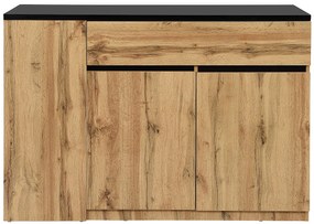 Wyspa kuchenna z miejscem do przechowywania - Kolor czarny i naturalny - MEILI