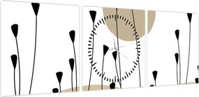 Obraz - Łąka graficzna N⁰2 (z zegarem) (90x30 cm)
