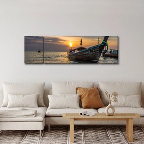 Obraz statku na brzegu (170x50 cm)