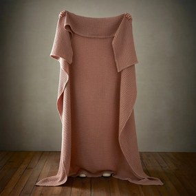 Szaroróżowy bawełniany koc 150x200 cm Jaipur Chunky Waffle – Pineapple Elephant