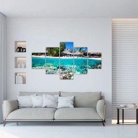 Obraz plaży na tropikalnej wyspie (125x70 cm)