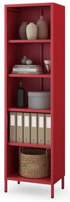 Regał na książki MARIO, 500 x 1800 x 350 mm, Modern: czerwony