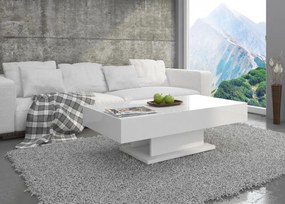 Stolik kawowy do salonu Orido 120x60 cm, kolor biały połysk