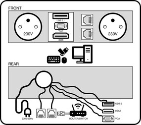 Stół konferencyjny PRIMO INVITATION, 200x100 cm, grafit + 2x port blatowy TYP VI, czarny
