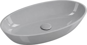 Massi Umywalka nablatowa owalna z konglomeratu szara błyszcząca 60 x 35 cm RONA Grey Glow