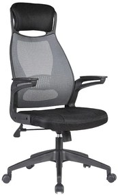Ergonomiczny fotel obrotowy do biurka popiel + czarny - Parso