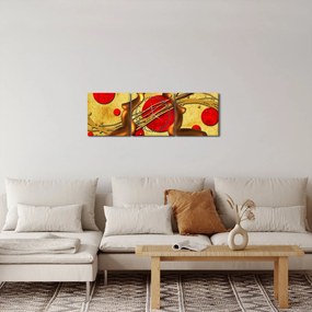 Abstrakcyjny obraz z dwiema kobietami (z zegarem) (90x30 cm)