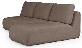 Brązowy narożnik z materiału bouclé (prawostronny/z szezlongiem) Mirel – Rodier