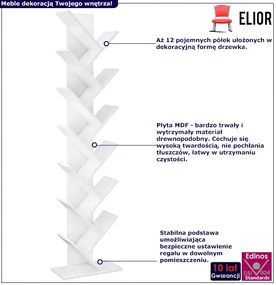 Biały regał drzewko w stylu nowoczesnym - Figo 4X