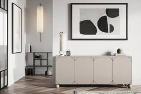 Komoda Sonatia II 200 cm czterodrzwiowa - kaszmir / nogi kule