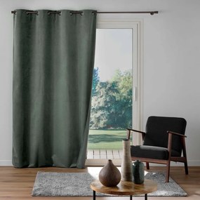 Aksamitna zasłona w kolorze khaki 140x260 cm Olympe – douceur d'intérieur