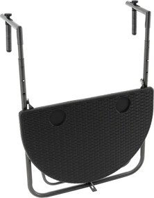 Zestaw wiszący stół i 2 krzesła w stylu rattanu, czarny