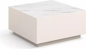 Nowoczesny stolik do salonu Sorenio z laminowanym blatem i metalową konstrukcją