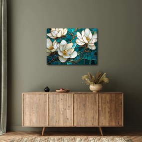 Obraz - Witraż z magnolią (70x50 cm)