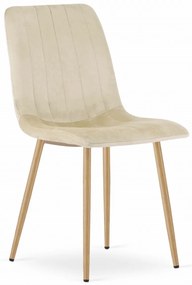 Zestaw jadalniany 1 + 4, biały stół jadalny ADRIA 120x80 cm + kremowe aksamitne krzesło LAVA