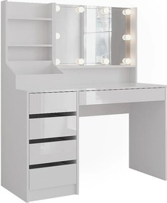 Stół toaletowy biały/biały wysoki połysk 119.8x50.1x76 sherry