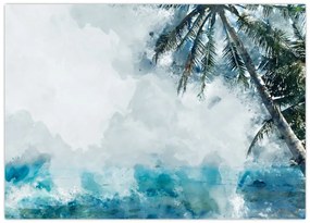 Obraz palmy nad morzem (70x50 cm)