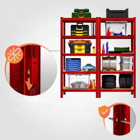 Monzana Regał o dużej nośności HEAVY, max. 875kg, 180×90×40cm, czerwony