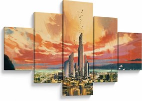 Obraz - Malowane miasto (125x70 cm)
