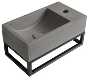 Podwieszana betonowa umywalka ze stojakiem - dł. 40 x szer. 22 cm - UCHAMI