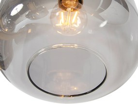 Lampa wisząca czarna ze złotem z dymionym szkłem 5-światłowa - Zuzanna