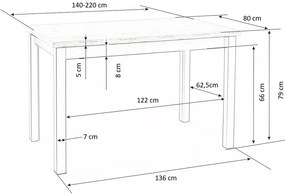 Rozkładany prostokątny stół dąb craft  - Solsti