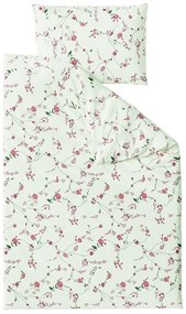 PrzytulneMieszkanie.pl PrzytulneMieszkanie.pl Pościel krepowa FLORAL CREAM jasny zielony Rozmiar pościeli: 70 x 90 cm | 140 x 200 cm