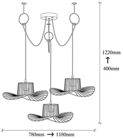 Czarna lampa wisząca z 3 kloszami Opviq lights Tel Hat