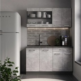 Pojedyncza kuchnia beton/antracyt 140x46x81.6 r-line