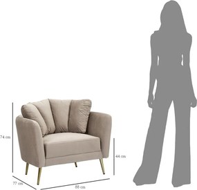 Szarobrązowy aksamitny fotel Kiev – Mauro Ferretti