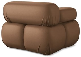 Brązowy moduł sofy z imitacji skóry (lewostronny) Lokua – Makamii