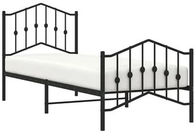 Czarne metalowe łóżko pojedyncze 100x200cm - Honta
