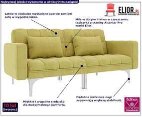 Rozkładana dwuosobowa zielona sofa - Distira 2D