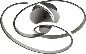 Diva - Nowoczesna lampa sufitowa LED 40W z możliwością ściemniania - Aluminium tytanowe, ciepłe światło 3000K, 2500lm, dyfuzor silikonowy