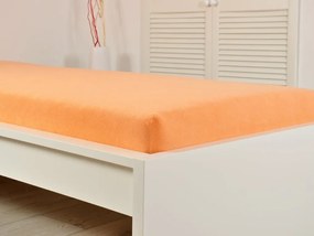 PrzytulneMieszkanie.pl Ekskluzywne prześcieradło frotte do dziecięcego łóżeczka 70x140 cm łososiowe