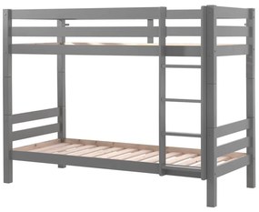 Szare piętrowe łóżko dziecięce 90x200 cm PINO – Vipack