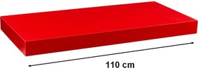 Półka ścienna STILISTA Volato mat czerwona,110 cm